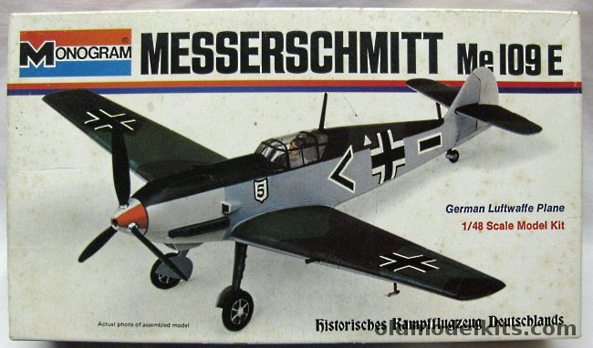 Monogram 1/48 Messerschmitt Me-109 -   (Bf-109) - White Box Issue, 6800 plastic model kit